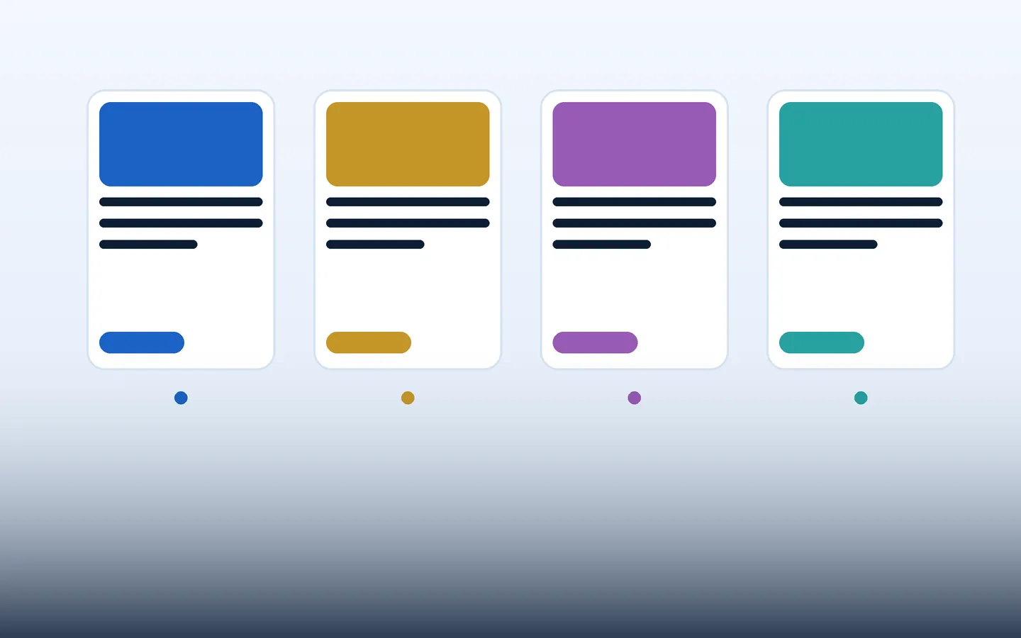 The same interface card shown in four colour palettes.